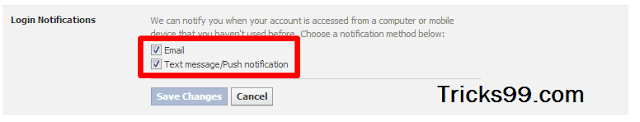 Login Notifications-Security Settings--secure facebook account
