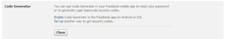 Code-Generator-Security-Settings-secure facebook account