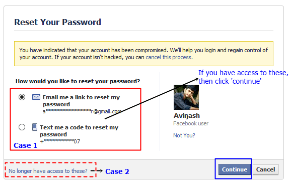 Reset Your Password hacked fb account recover